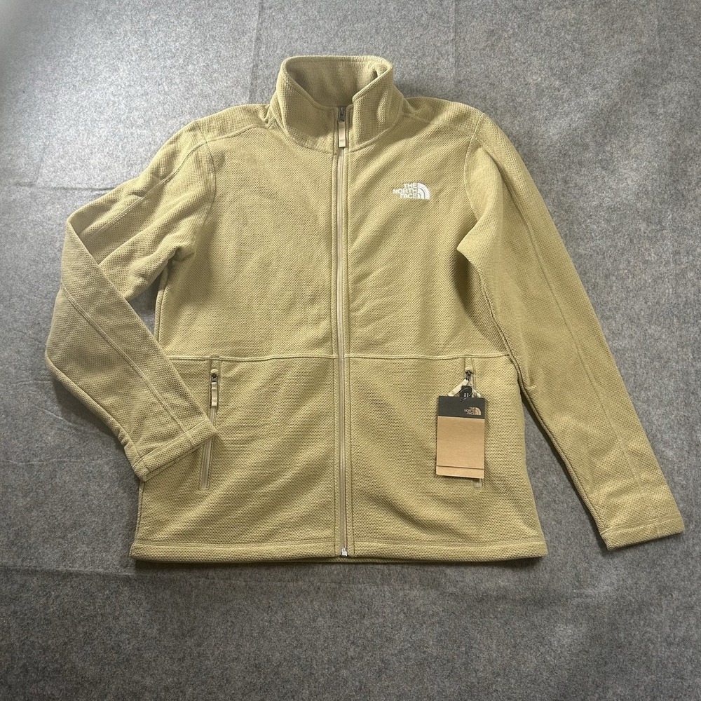 The North Face Jacket Men's Medium Beige Fleece Cap Rock Long Sleeve Full Zip